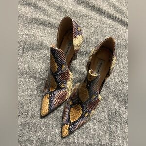 STEVE MADDEN Snakeskin DOLLY d’ORSAY Faux Leather Pumps